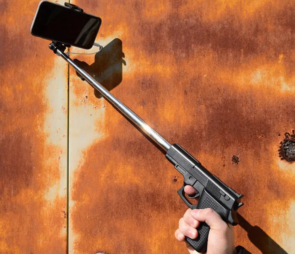 

New Design Gun selfie monopod camera Mini Self-stick universal Extendable Handheld Fold Holder selfie stick monopod