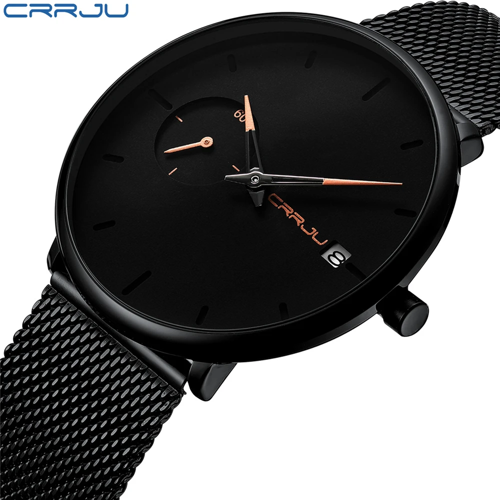 

Black Business Stainless Steel Watch Simple Men's Watches Sports Male Clock Men Luxury Brand Wristwatch Man watch montre homme