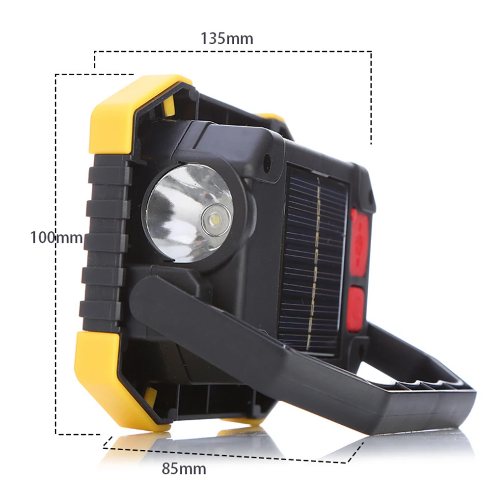Солнечная энергия 180 градусов регулируемые портативные фонари встроенный аккумулятор светильник USB Перезаряжаемый поисковый светильник для кемпинга