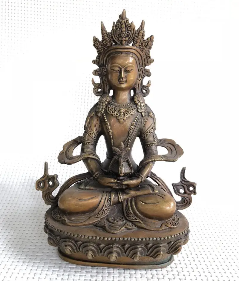 

Antique Seiko Brass Carved Nepal Four Arms Buddha Statue Antique Bronze Home Furnishing Evil Collection
