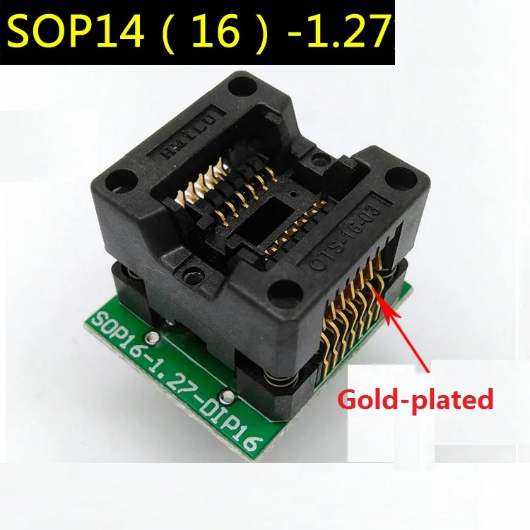 SOP14 к DIP14 горелка IC тестовая база OTS-16-1.27-03 программированием чип основание Pin шаг 1