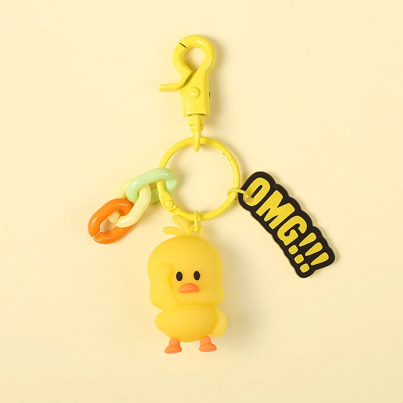 

Cute Yellow Duck Keychain Action Figure Model Key Chain Ring Toy Kids Gifts for Women Bag Pendant Accessories