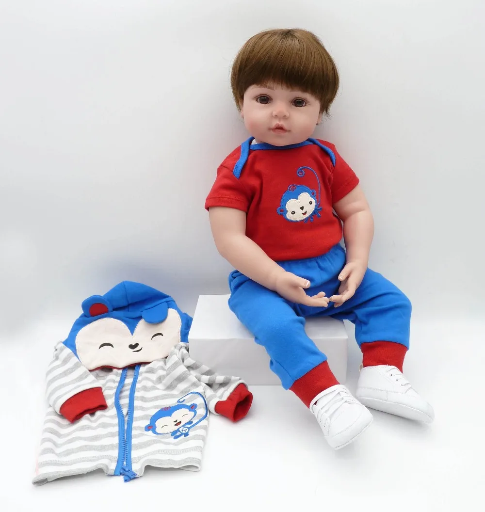 

Pursue Soft Floppy Body Real Life Toddler Prince Doll Brown Eyes Corey, 24 Inch Lifelike Baby Infant Doll Weighted for Cuddle
