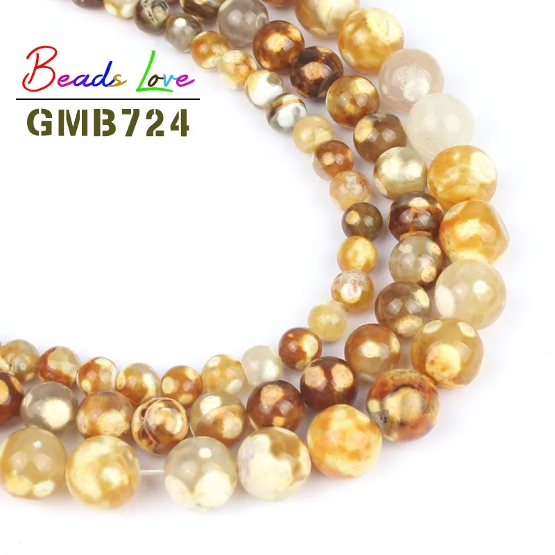 

Wholesale Yellow leopard Skin Agat Round Loose Beads for Jewelry Making Natural Stone Bead Diy Bracelet Choker 6mm 8mm 10mm 15''