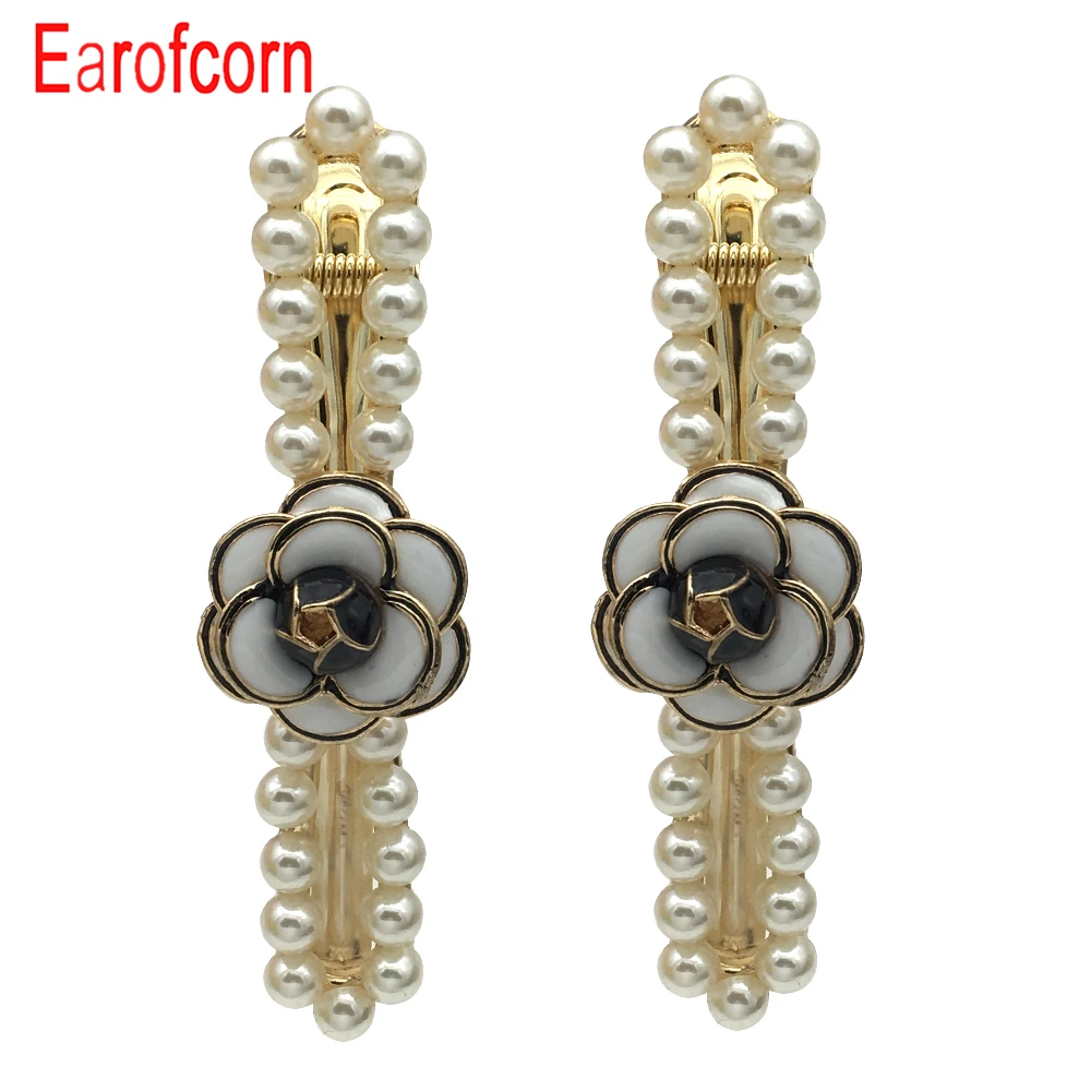 

Earofcorn Exquisite Multi Style Chic Pearl Rhinestones Plated Gold Hair Card Hair Clip One Word Clip Jewelry Accessories