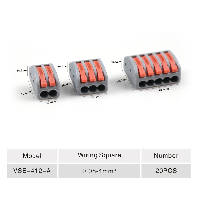 20 шт. быстроразъемные электрические Клеммные Соединители проводов кабель, провод кабеля Соединительный Терминатор набор электрических терминалов