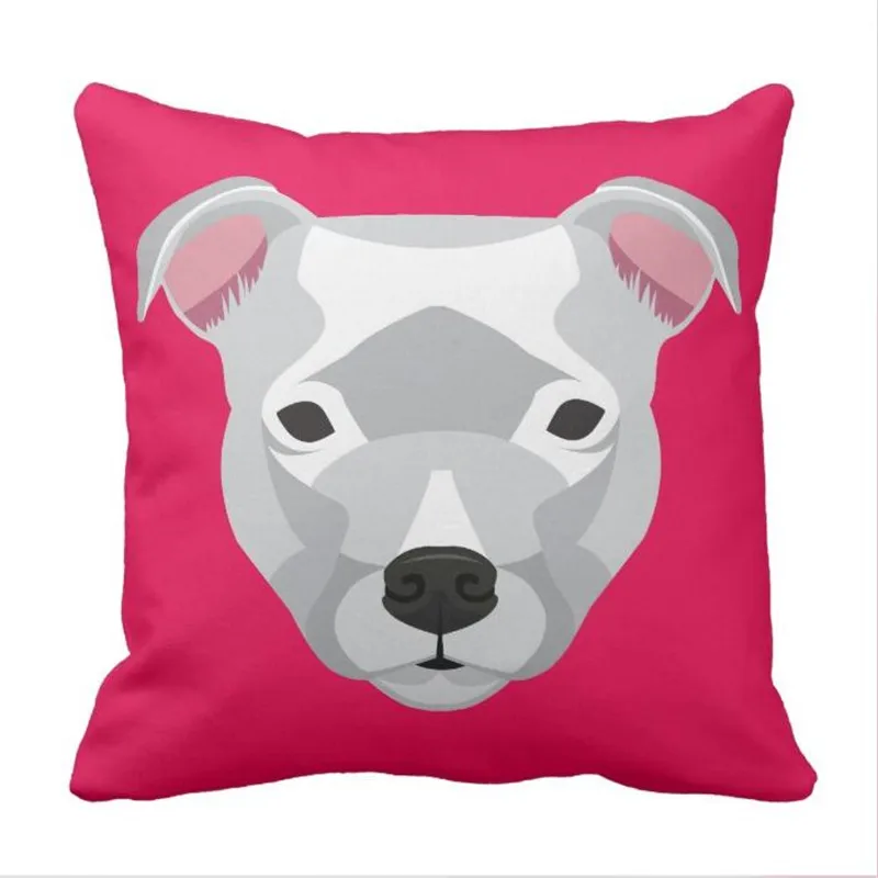 

Pink Staffordshire Bull Terrier Throw Pillow case