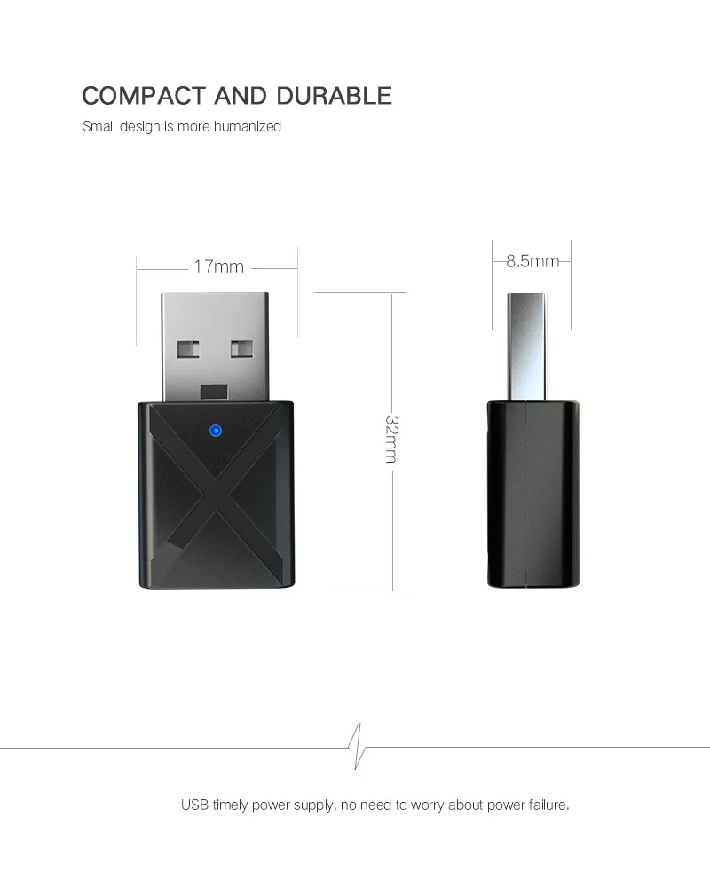 5,0 2 в 1 Bluetooth передатчик приемник USB AUX 3,5 мм стерео Музыка Аудио KN320 беспроводной адаптер Bluetooth для телевизионные наушники автомобиля