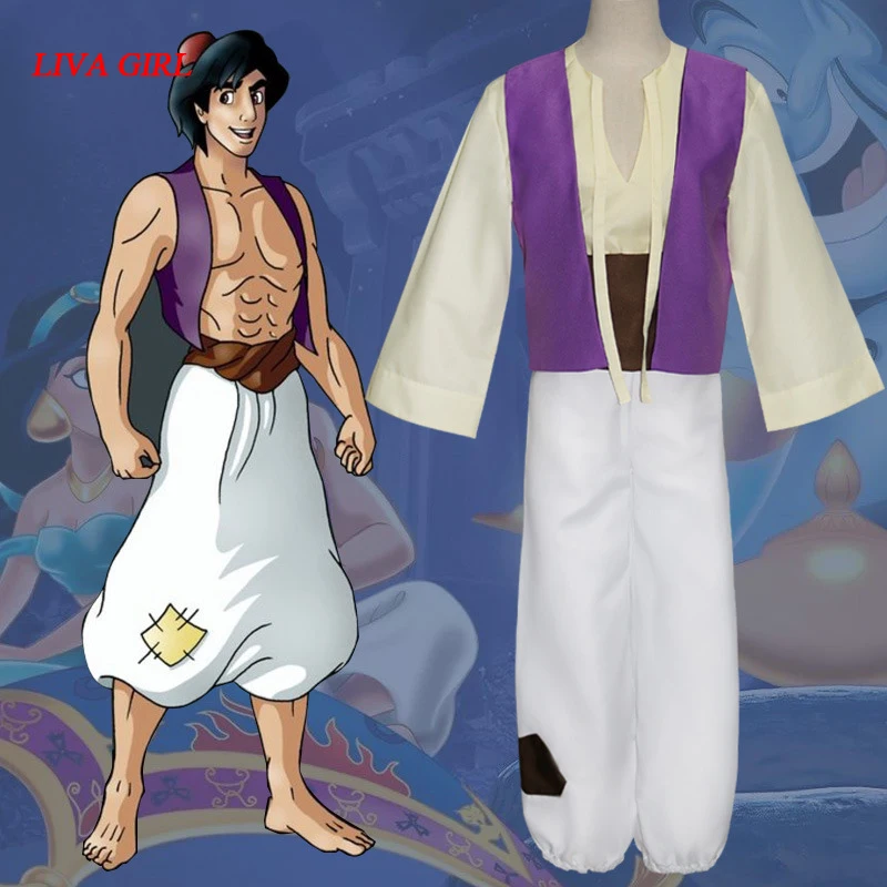 

FREE SHIPPING hallowen genie costume pants for men aladdin costumes for adults Aladdin adult cosplay costumes