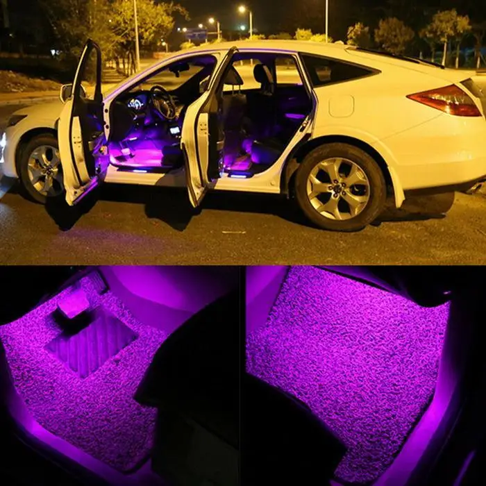 LED Interior Car Lamp Kit Remote Under Dash 5050 Foot Seat Inside Lighting RF Controller Decor 1 x CR2025