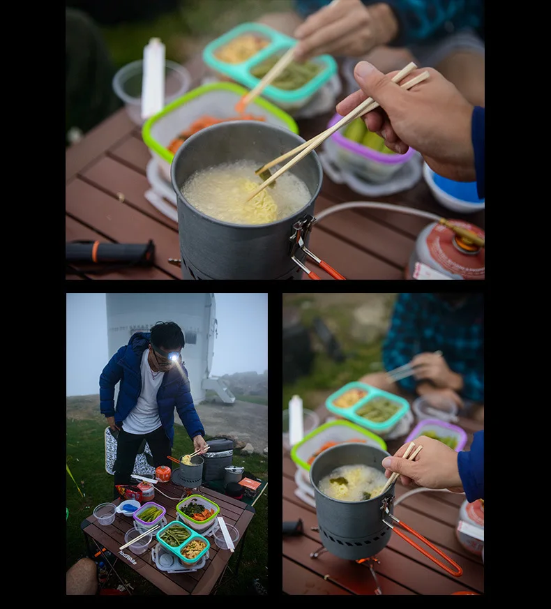 Acampamento ao ar Panelas para Livre Tigelas ao ar Naturehike Portátil Piquenique Churrasco Livre Pote Acessórios 2 1 Colher 27 Cheap Louça para ar livre