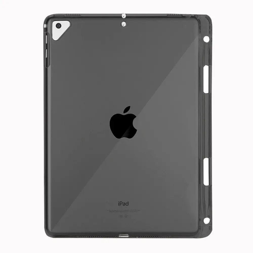 Silicon-Case-For-iPad-5-6-Air-1-2-Back-Cover-With-Pencil-Slot-Clear-Transparent