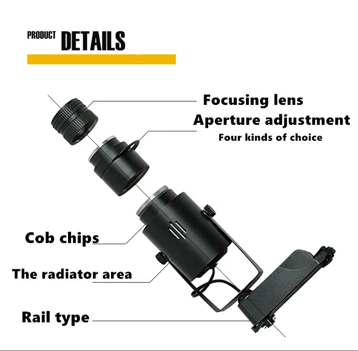 Square Aperture COB Spotlight Background LED Track Light Lamp KTV Bar Restaurant Cafe Museum Zoom Light 3w 7w 10w 15w 20w led spotlights indoor
