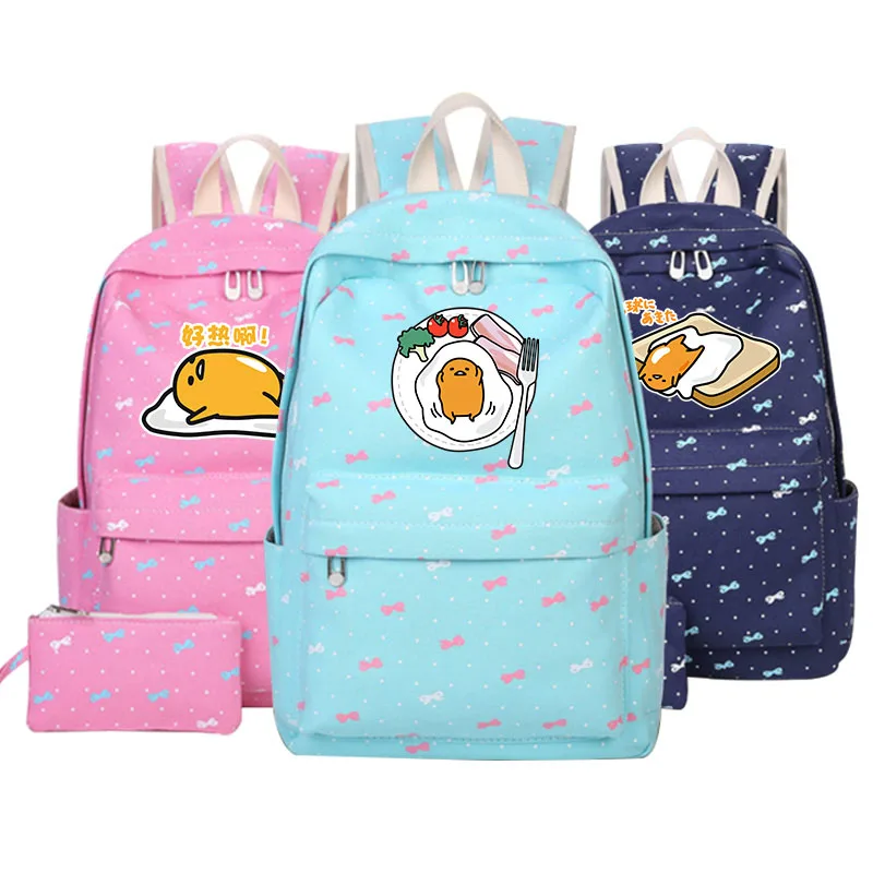 

Gudetama Lazy Egg Cartoon Backpack Shoulder Bag Cosplay School Backbag Mochila Feminina Travel Canvas Bag Mochila pink kawaii