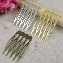10 шт 40x25 мм 5 зубьев металлические волосы гребень когти-шпильки(никель/золото/бронза) DIY ювелирных изделий и компонентов