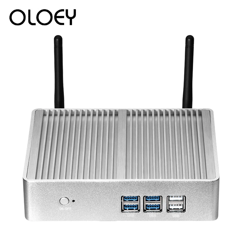 OLOEY мини-ПК без вентилятора Intel Pentium 4405U Windows 10 Linux 8 Гб ram 120 ГБ SSD 300 Мбит/с WiFi Gigabit Ethernet HDMI VGA 6* USB NUC