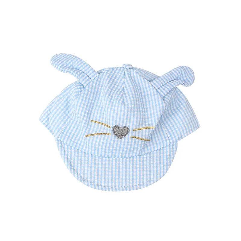 Casual Plaid Baby Cap Cotton Baby Boys Hat Rabbit Ears Baby Hat For Girls Cute Cat Sun Hat Spring Summer New Baby Boy Clothing (41)