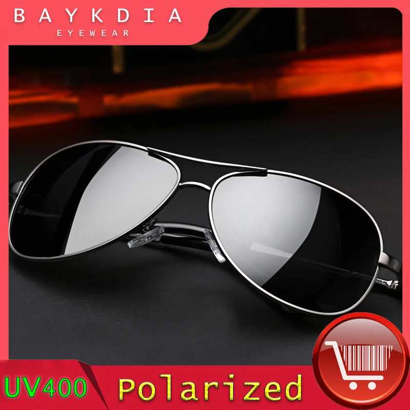 

BAYKDIA Premium Military Style Classic Pilot Sunglasses, Polarized, 100% UV protection