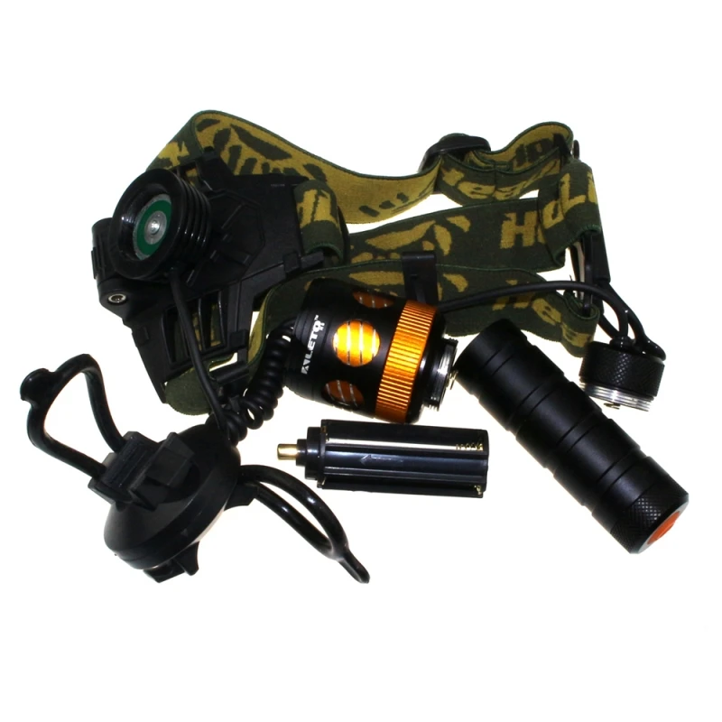 

KL244T6 1-LED 700LM 3-Mode White Light Mechanical Zooming Flashlight / Headlamp / Bicycle Light Black (1 x 18650)