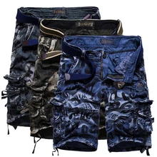 Прямая бриджи, бермуды Masculina de marca мужские повседневные мужские шорты Карго камуфляжные шорты, военный камуфляж шорты мужские