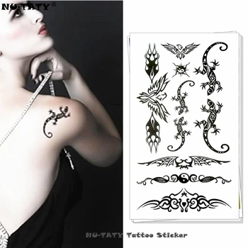 

Nu-TATY Lizard bat Temporary Body Art Flash Tattoo Sticker 10*17cm Waterproof Henna Fake Tatoo Car Styling Wall Tattoo Sticker