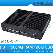 Небольшой Linux окна шт i3 4150 с процессор Intel i3 4150 3.5 ГГц жк-hdmi VGA DP три дисплей 4 г оперативной памяти 120 г SSD окон Linux