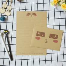 10 компл./лот 20 видов стилей Конверт& бумага письма установить Забавный выражение лица подарочные карты бумажные конверты из крафт-бумаги коричневого цвета бумаги мешков семян