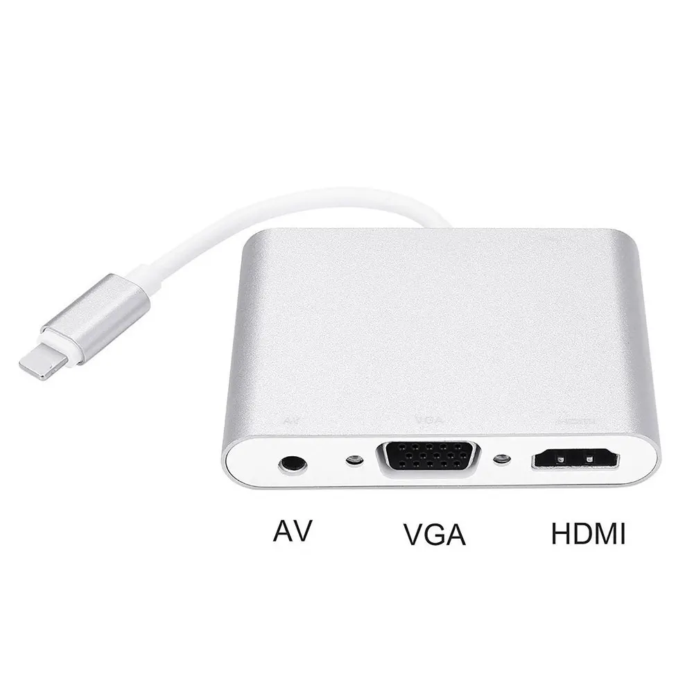 Новое поступление HD 1080P 8Pin к HDMI VGA Аудио конвертер видеоадаптера кабель для iPhone iPad