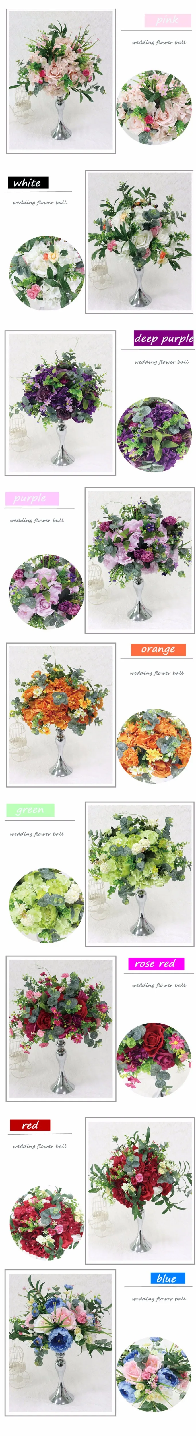 Flone 35cm Artificial Rose Peony Hydrangea Flower Ball Fake Flower Ball Simulation Silk Flower Wedding Party Decor Flower Ball (24)