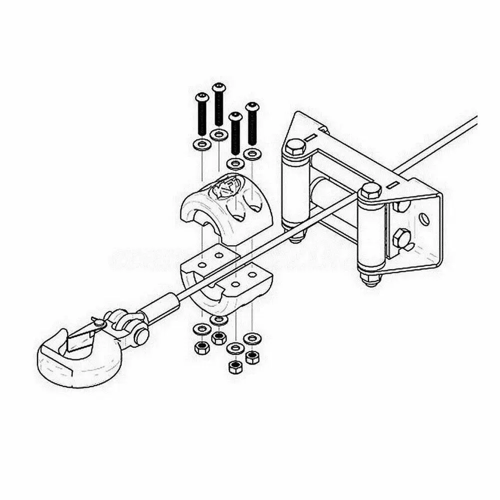 Черная универсальная Резина крюк троса лебедки Стопорная линия для ATV UTV лебедки