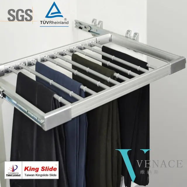 Wardrobe Accessories Pull Out Trouser Rack With Movable Trousers Wardrobe Accessories Pull Out Trouser Rack With Movable Trousers Rods And Anti Slip O