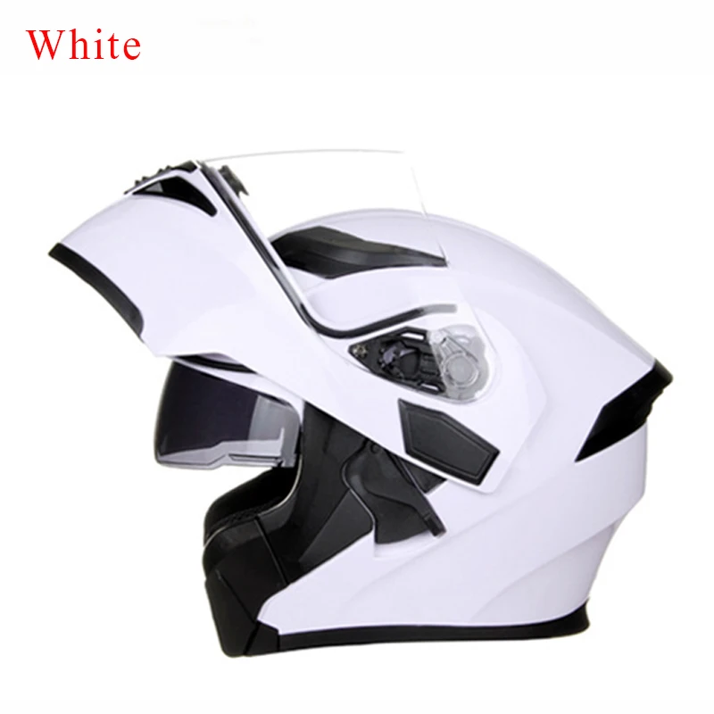 

Motorcycle Dual Visor Helmet Full Face Modular Flip Up Motocross Street Bike Racing Road DOT Safety