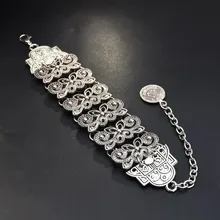 Горячие этнические богемные пляжный браслет богемный турецкий Цыганский родовой ювелирные изделия шикарная антикварная серебряная монета браслеты фестиваль подарок