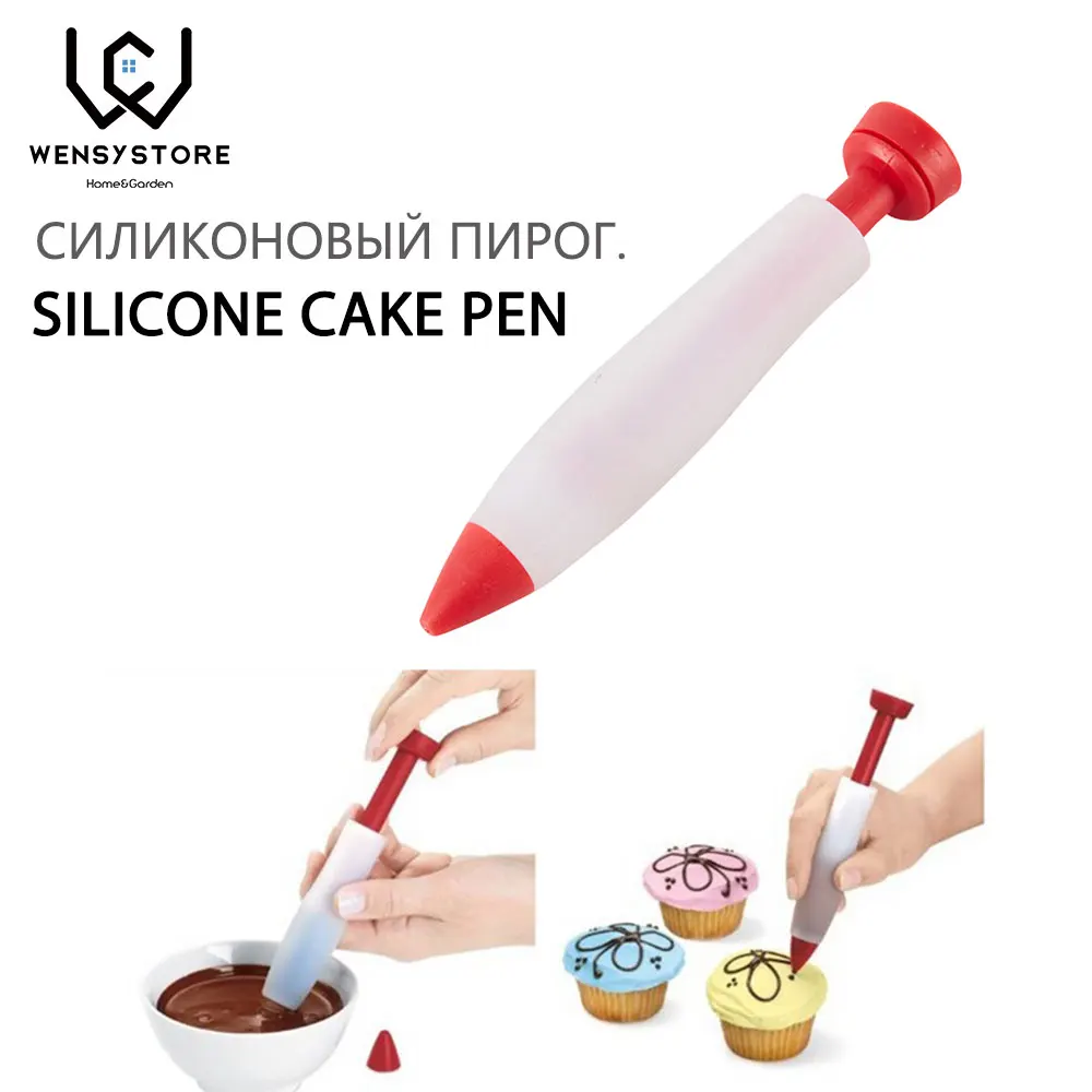 

Silicone Food Writing Pen Chocolate Decorating tools Cake Mold Cream Cup Cookie Icing Piping Pastry Nozzles XFx50