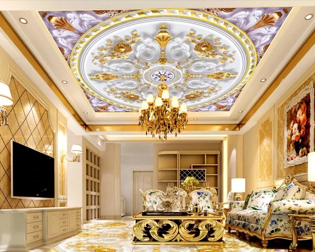 Aliexpress.com : Buy Custom 3d mural ceiling wallpaper Living Room