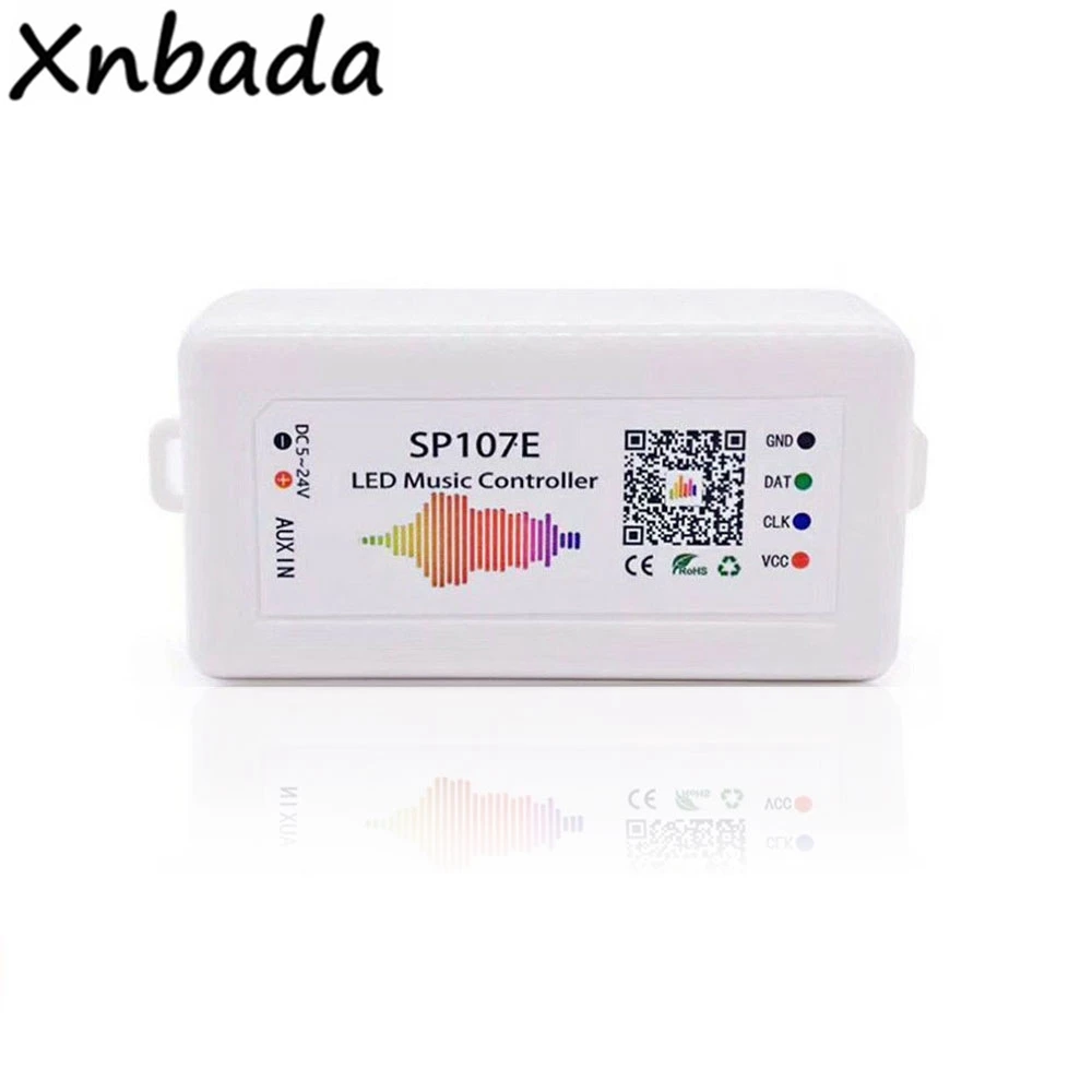 SP107E Bluetooth светодиодный музыкальный контроллер для WS2812B WS2811 SK6812 UCS1903 LPD6803 WS2801 прокладки СИД светильник DC5-24V