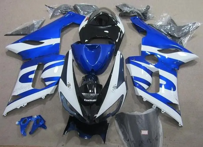 

New Abs motorcycle Fairings Kit Fit for kawasaki Ninja ZX6R 636 2005 2006 05 06 6R ZX-6R 600CC Bodywork set blue white custom