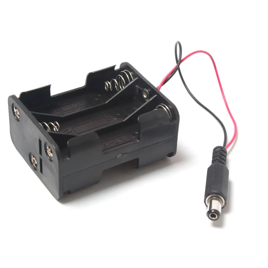 5 pcs 5 AA 2A 14500 Cells Battery Clip Holder Box Case With Wire Lead Black
