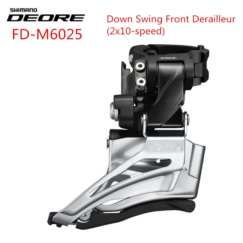 

Shimano Deore M6025 H 2x10 speed High Clamp DownSwing front Derailleur DualPull