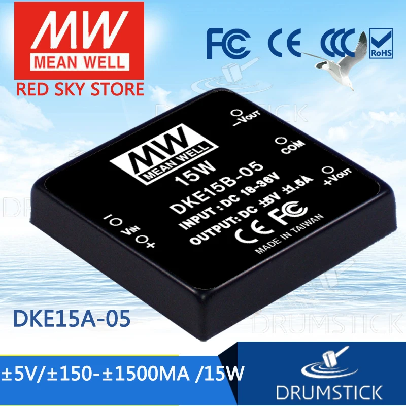 

Advantages MEAN WELL DKE15A-05 5V 1500mA meanwell DKE15 5V 15W DC-DC Regulated Dual Output Converter