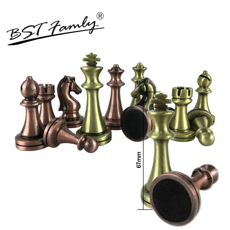 BSTFAMLY Chess Set Kirsite electroplating Technology Chess Piece High Grade King Height 67mm Chess Game Bronze Chess Piece LA101 BSTFAMLY Chess Set Kirsite electroplating Technology Chess Piece High Grade King Height 67mm Chess Game Bronze Chess Piece LA101