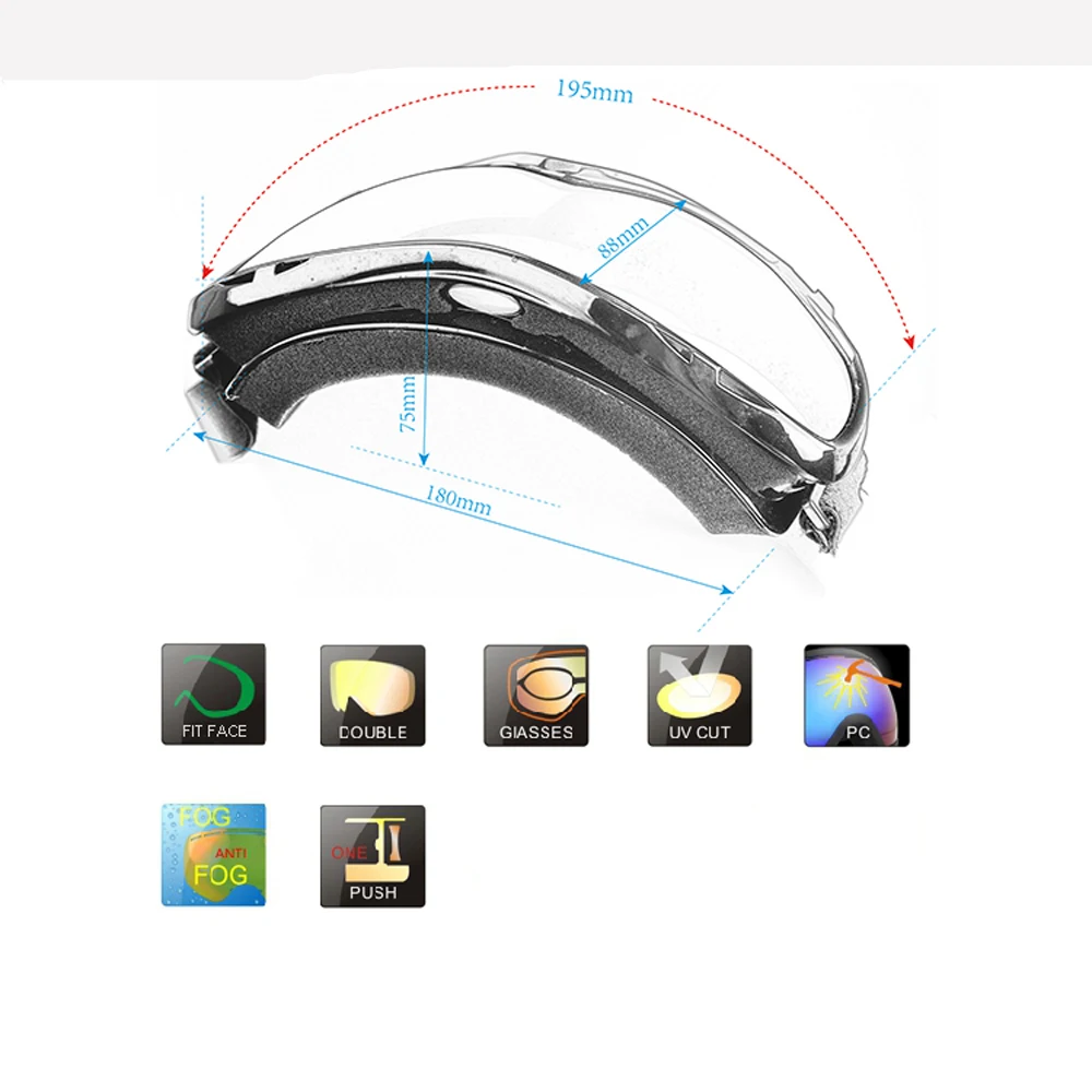 Лыжные очки для сноуборда, противотуманные, UV400, двойные линзы, мужские, женские, молодежные, снегоходы, лыжные очки, очки для зимних видов спорта