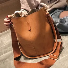 حقيبة ساعي المرأة دلو حقيبة كتف سعة كبيرة خمر ماتي بولي Matte حقيبة يد جلدية حريمي الفاخرة مصمم bolsos mujer الأسود(China)