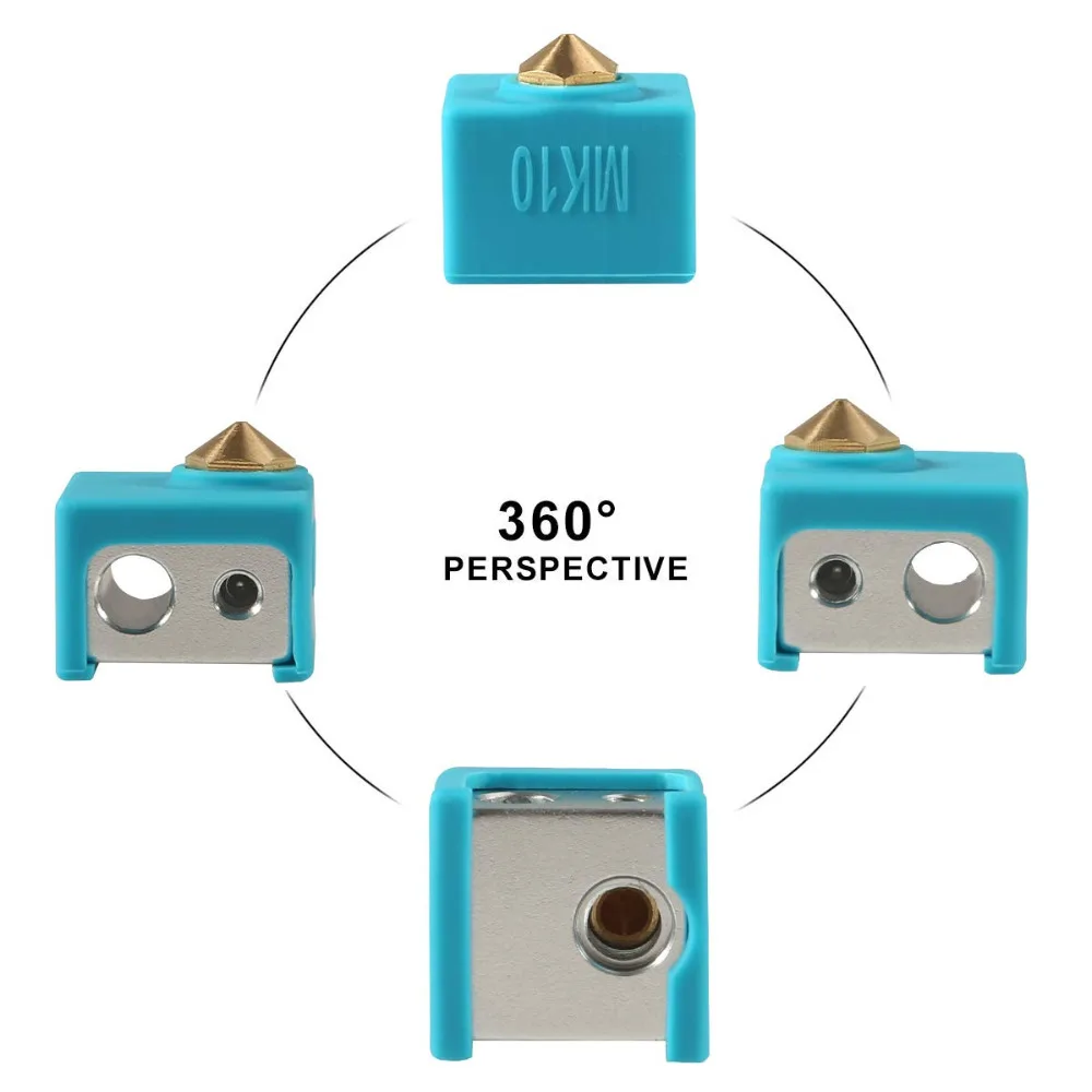 3d принтер MK10 силиконовые носки, Aokin 3 шт. MK10 нагреватель Блок Силиконовый чехол для Wanhao Дубликатор i3 мини Monoprice V2 Makerbot