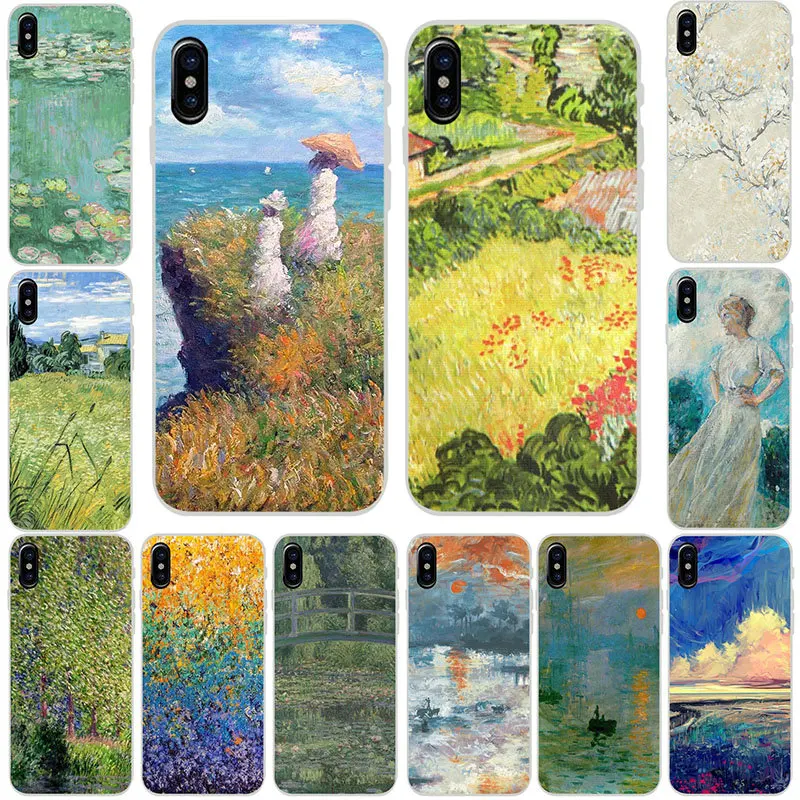 

Claude Monet Impression Oil Painting For Fundas iPhone 5S Case 5 SE 5C 5S X XR XS Max 6 6S 7 Plus Minnie Soft Silicone TPU Cover