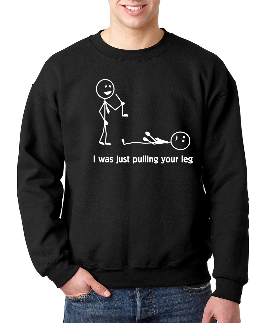 

2019 fall winter l was just pulling your leg brand men stick novelty funny hoody tracksuit fashion hiphop hoodies sweatshirt