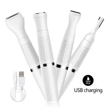 4 в 1 электрическая безопасная губная помада, бритва для волос на шее, электрический инструмент, прямая Бритва для женщин, эпилятор для лица, волос