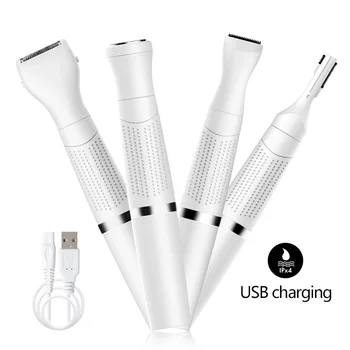 

4 in 1 Electric Safety Lipstick Razor Hair Neck Body Electric Tool Straight Razor for Women Epilator Facial Hair