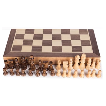 

Portable Wooden Magnetic Chessboard Folding Board Chess Game International Chess Set For Party Family Activities