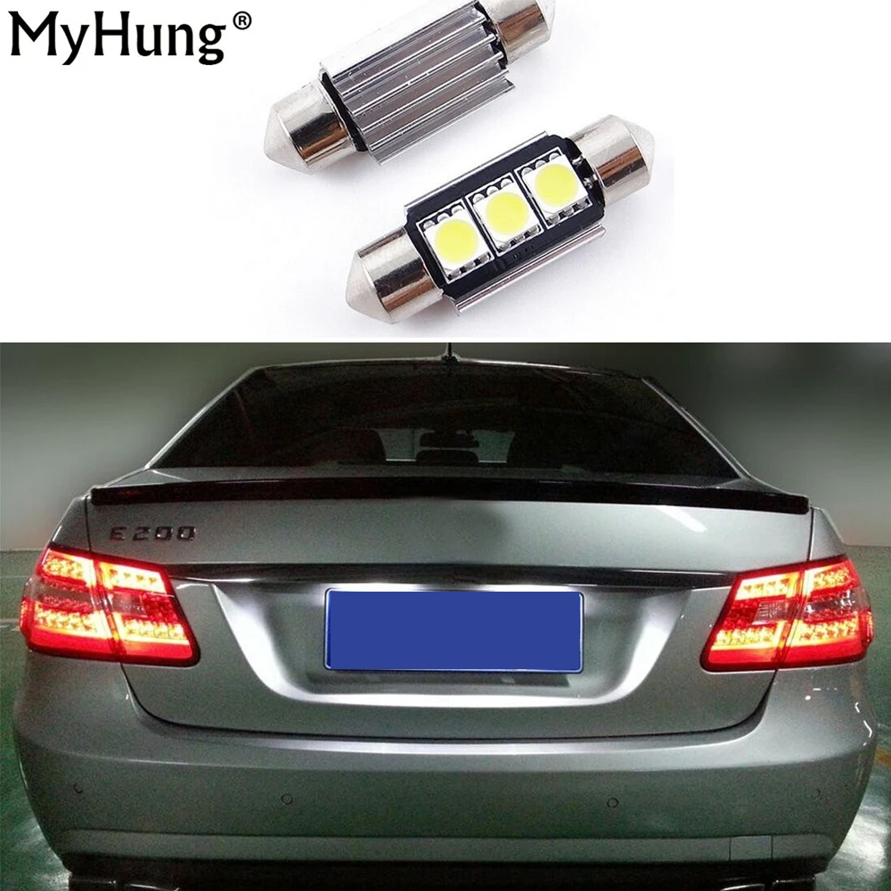 

2pcs Car Styling Canbus LED Parking License Plate Lights 36MM C5W For Mercedes Benz W208 W209 W203 W169 W210 W211 W212 AMG CLK